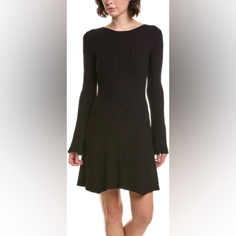 DKNY[Vintage] Cashmere Blend Knit Flapper Lace Accent Dress-Sz M(8-10)-BLK-READ!